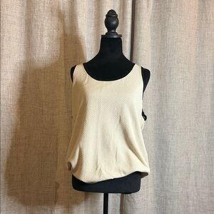 LOFT Cream Textured Tank Top
